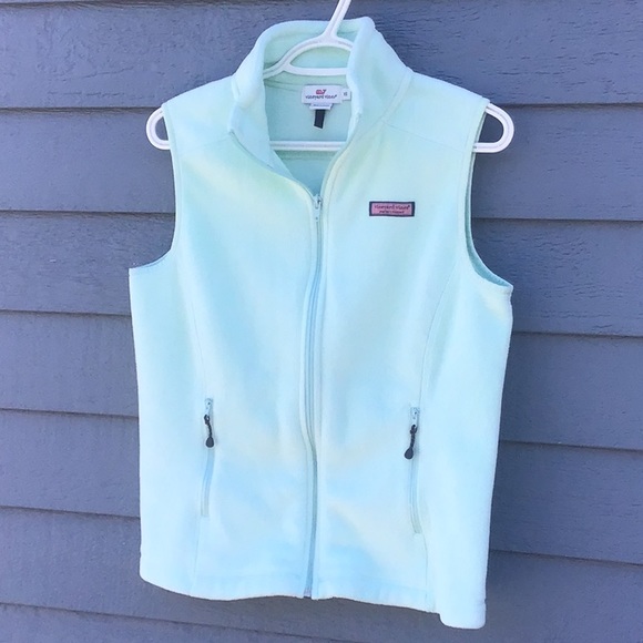 Vineyard Vines Mint Green Fleece Vest - Picture 3 of 13